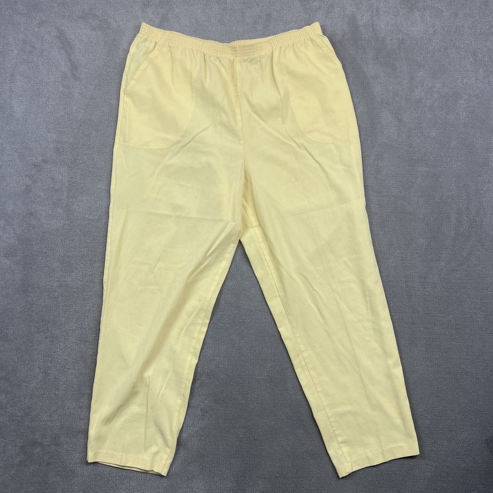 Cape Cod Sportswear Pants Womens 16 Yellow Elastic Waist Pockets Vintage USA